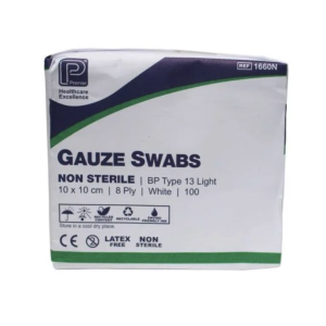 Gauze Swabs: 10 x 10cm 8 ply x 100